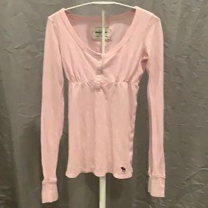 Abercrombie Long Sleeve Pink Shirt - Size M